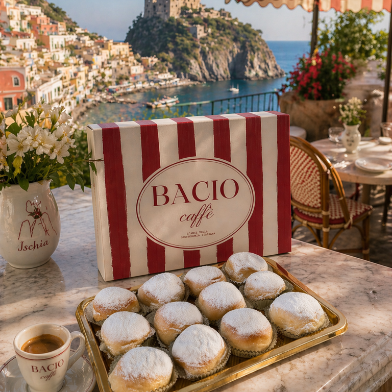 Pâtisseries artisanales italiennes fraîches et gourmandises livrées à domicile par Bacio.